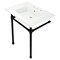 Fauceture KVPB31227W80 Dreyfuss 31" Console Sink W/SS Leg (8", 3 Hole), Wht/Blk KVPB31227W80 - alternate 1
